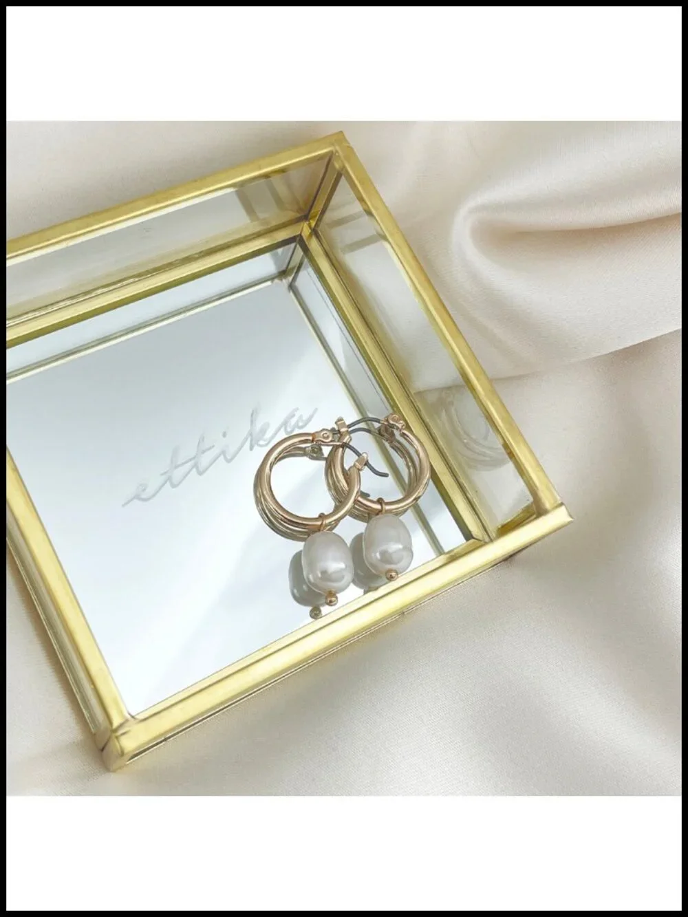 Gold Plated Pearl Huggie Hoop Earrings 2-in-1 Removable Charm